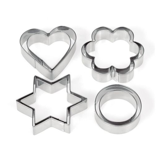 Jeu. 8 emporte-pièces en acier inoxydable. Assortiment