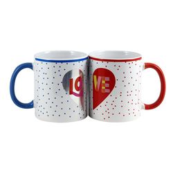 Lot de 2 mugs Love en céramique.