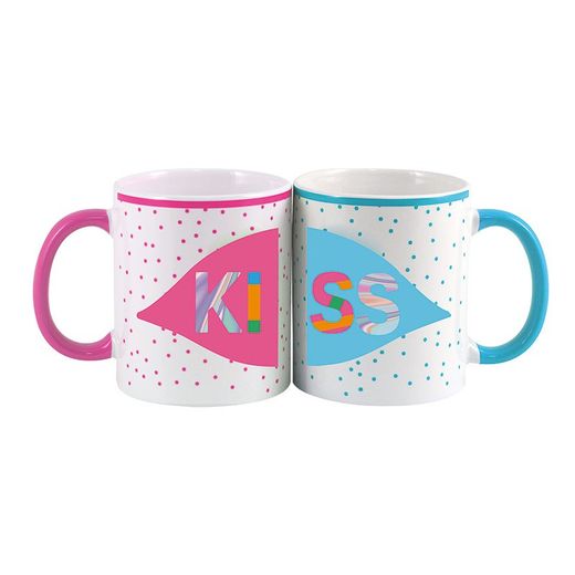 Lot de 2 mugs Love en céramique.
