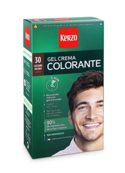 Tintura de cabelo masculina Kerzo 30 castanho escuro