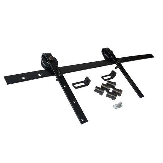 Kit herrajes puerta corredera rústica ESTEBRO Kit Granero Nylon. 45X8. 2 M. Negro.