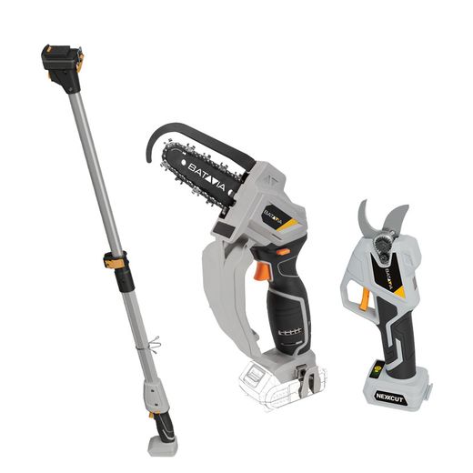 Kit de taille à mini tronçonneuse + ciseaux à piles