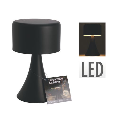 Lámpara mesa LED dia 12x21 cm, 3 pilas AAA