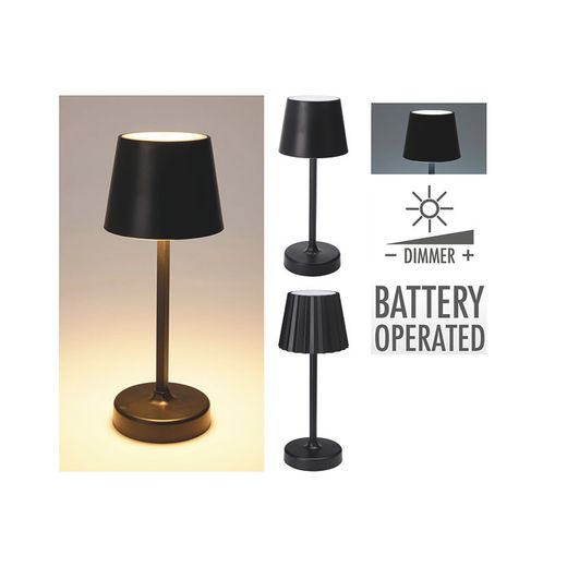 Lámpara USB negra 10×26 cm, 3 modos luz, 3 pilas AA