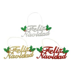 Rètol Bon Nadal purpurina. Assortiments.