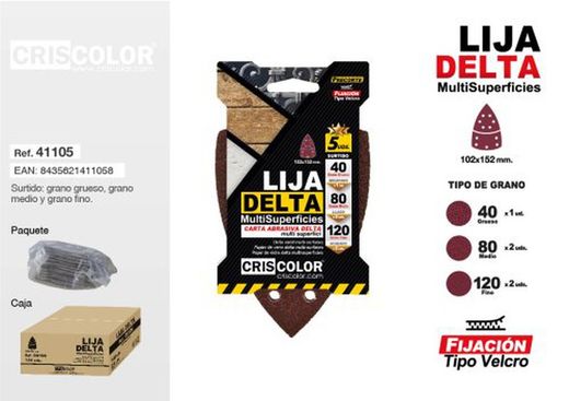 Papier de verre Delta (souris) Assortiment 41105
