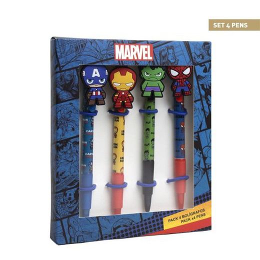 Conjunto Marvel com 4 canetas 340