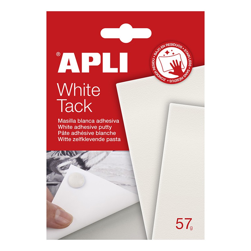 Masilla adhesiva APLI Tack Masilla Adhesiva Apli Tack Blanca 57 Gr. —  Ferretería Roure Juni