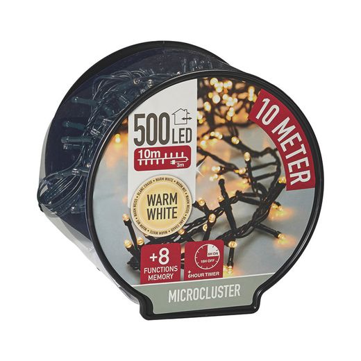 Microcluster 500 Led Llum Bca Calida 10M.