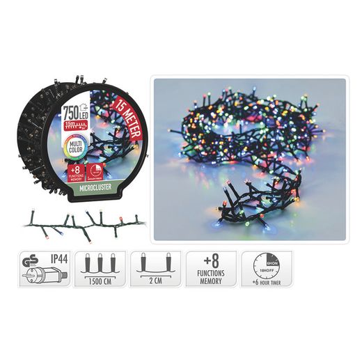 Microcluster 750 Led Multicolor 15M.