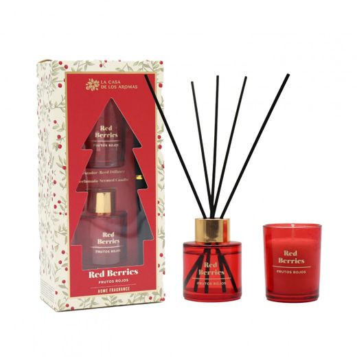 Bougie de Noël Mikado + Fruits Rouges 63917