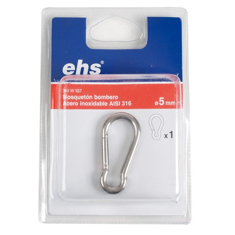 Mosquetón bombero inoxidable EHS Mosqueton Bombero Inox. 8X80 Mm  1 Unid