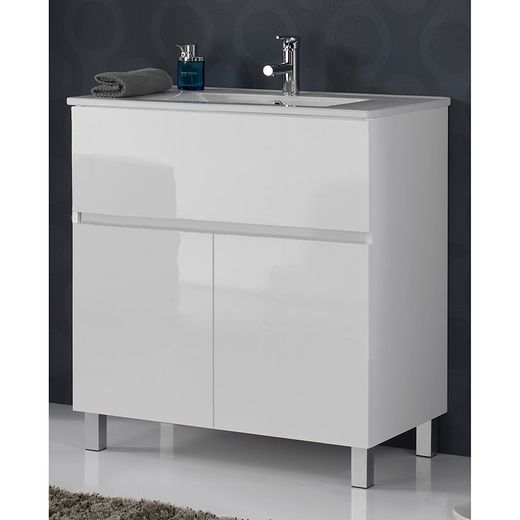 Moble Bany+Encim 80cm Sòl Blanc Aire