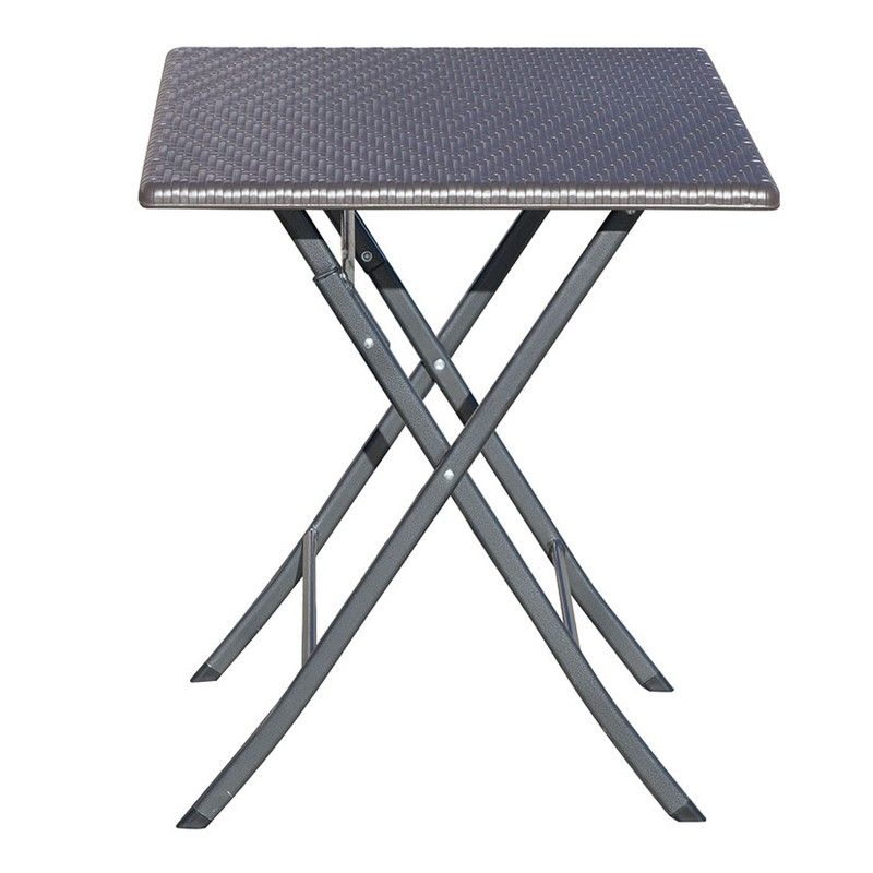Muebles auxiliares plegables. Mesa Poliet. Ratan Pleg. 61,5X61,5X73 Cm