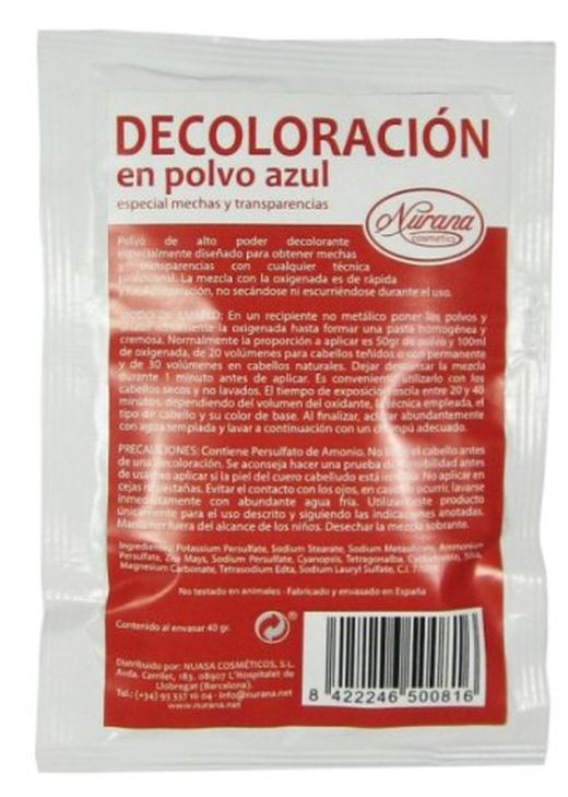 Nurana Polvo Decolorante Azul 40 Gr