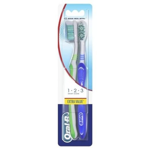 Escova de dentes Oral-B Shiny Clean tamanho médio (2 unidades)
