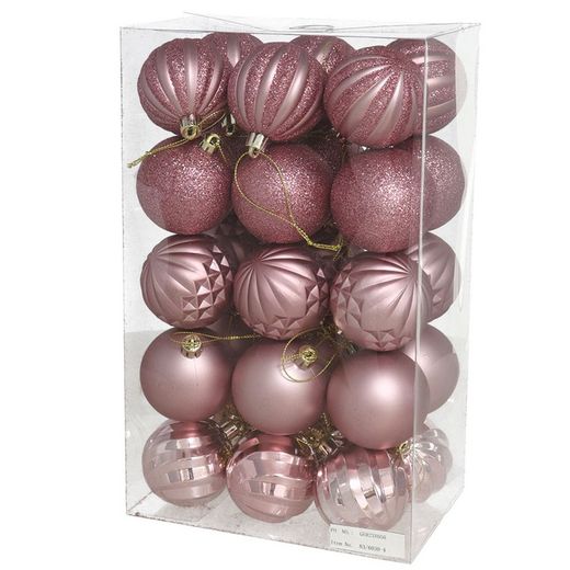 Pack 30 Bolas 6 Cm. Tonos Rosa