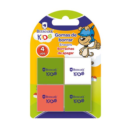 Pack De 4 Gomas Cuadradas Bismark Kids