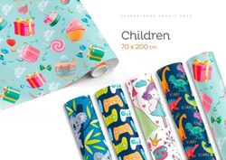 Rolo de papel infantil sortido. 70x2mt 40900