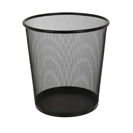 Papelera Metal Rejilla Negra 26.5/28Cm