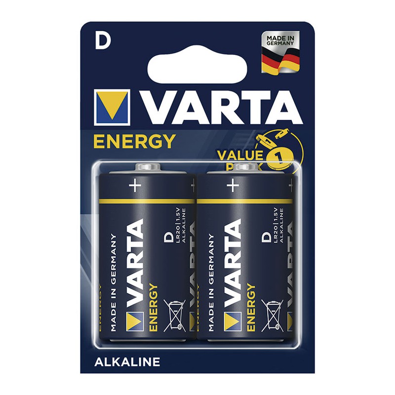 Pila alcalina VARTA Energy. Bl.2 Pilas Alc. Varta Energy Lr20 D —  Ferretería Roure Juni