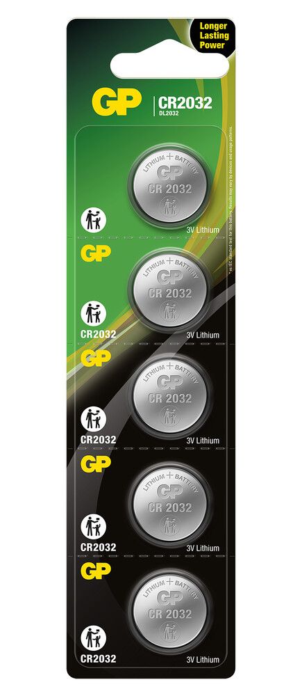 Pile bouton au lithium GP LR-2032 -5Un-