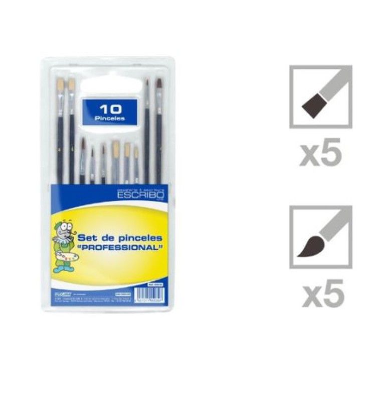 Pinceles 10Un Surtidos Acuarelas R-55039