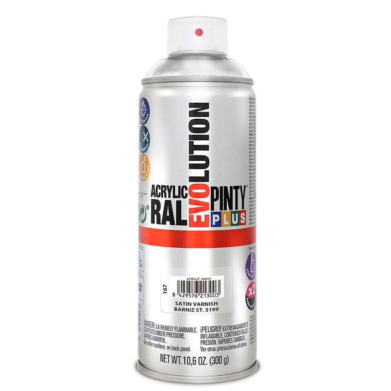 Pintura spray NOVASOL Evolution 400 ml Pintura Spray Acril.Barniz Satin.400Ml