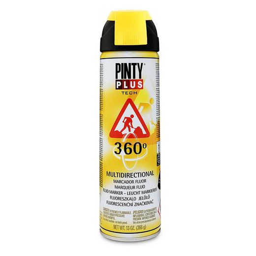 Pintura topográfica fluorescente NOVASOL Pintyplus Tech. Marcador Fluor.  Amarillo 500 Ml