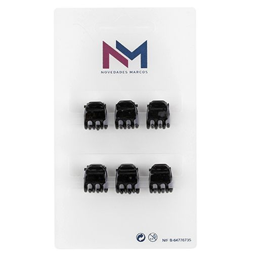 Pinza Pulpo 1cm Negro (6u) R-133n