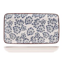 Assiette rectangulaire en porcelaine Champignon 11x20cm assortie (min. 6 unités)