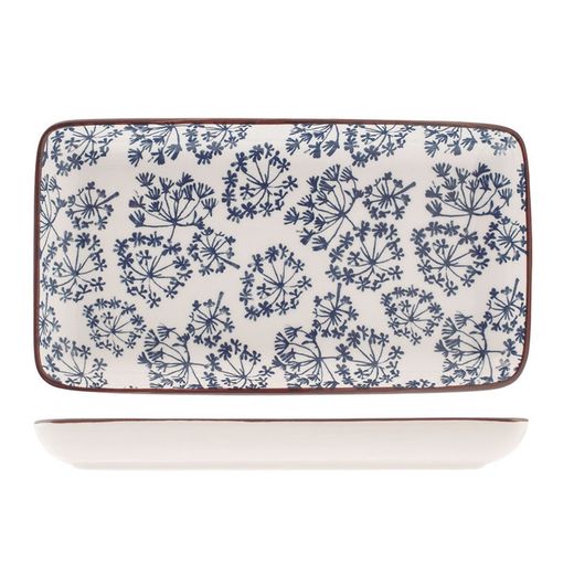 Assiette rectangulaire en porcelaine Champignon 11x20cm assortie (min. 6 unités)