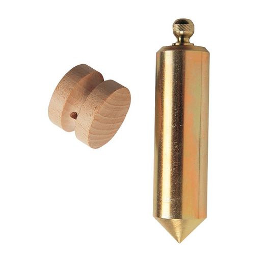 Plomada metálica Plomada Nuez Madera Nusac 700 Grs.