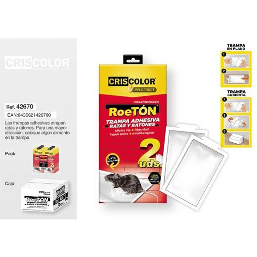 Roeton Trampa Adhesiva Ratones 2U 42670