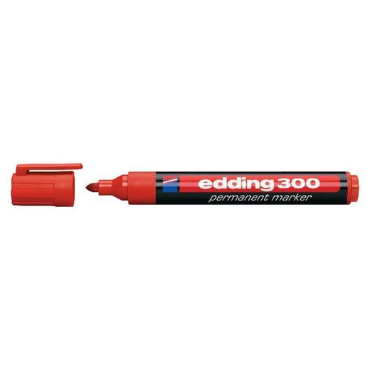 Rotulador permanente EDDING 300. Marcador Perm.Edding 300 Rojo Cja.10U