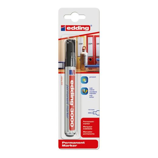 Rotulador permanente EDDING 3000. Blister.Marcador Perm.Edding 3000 Negro
