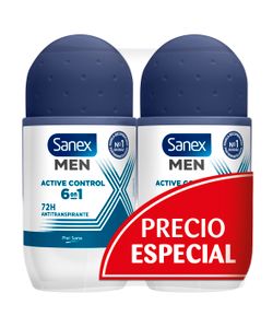 Sanex Desodorante Roll-on Masculino Ativo (Duplo)