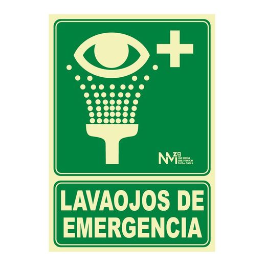 Señal Lavaojos De Emergencia Pvc 0,7mm