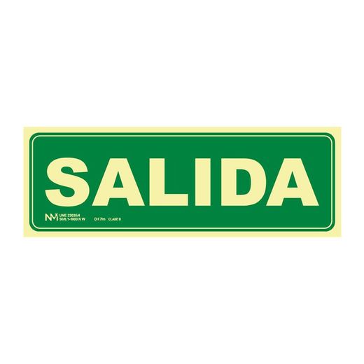 Sinal de saída em pvc 0,7 mm 105x300 mm