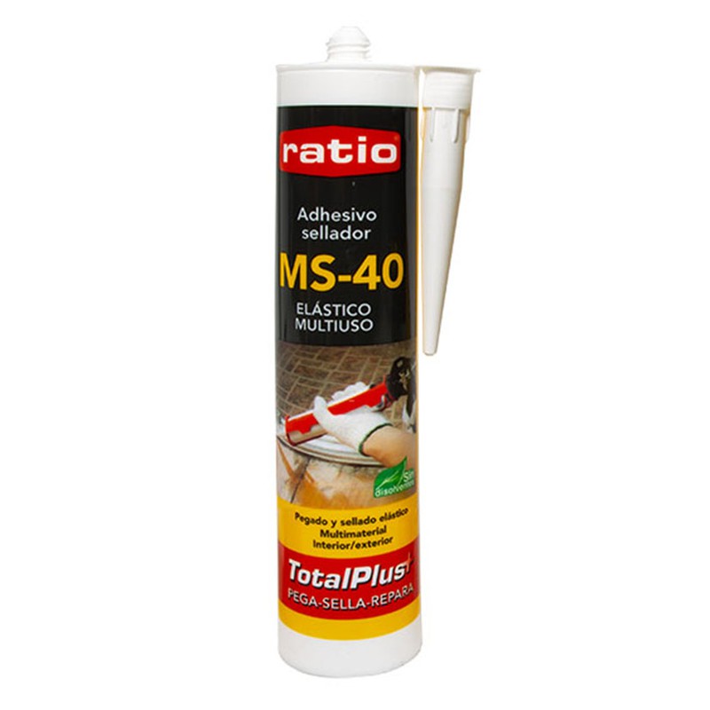 RATIO MS Polymer MS-40 mastic adhésif. Adhésif d'étanchéité MSP blanc  polyvalent — Quincaillerie Roure Juni