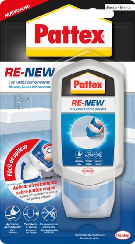 Sellador juntas baño y cocina PATTEX Re-New Baño Sano Re-New 100 Ml. Blanco  — Ferretería Roure Juni
