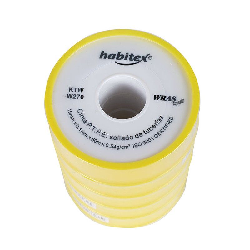 Sellador tuberías HABITEX. Cinta Ptfe Para Juntas 19Mmx50M.