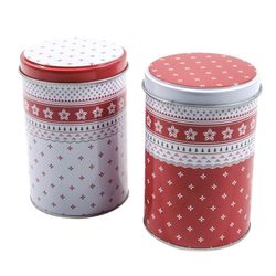 Sèrie TIN. Caixa metàl·lica Ø 9xh.13 cm. Assortiment.