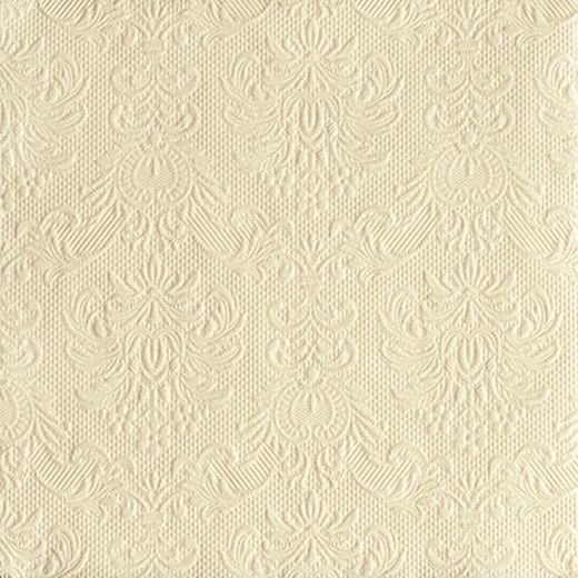 Servilleta 33x33 cm. grabada lisa crema. Paquete 16 unidades