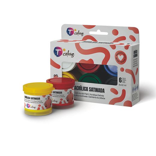 Set Acrilic Tcolors 6 Colors 40ml