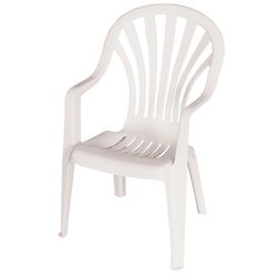 Fauteuil haut monobloc. Blanc