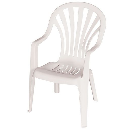 Fauteuil haut monobloc. Blanc