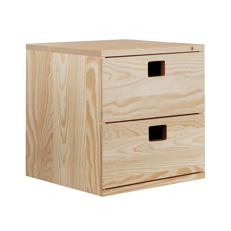 Sistema estantería modular de madera Cajonera Modular 2 Cajones 36X33X36Cm