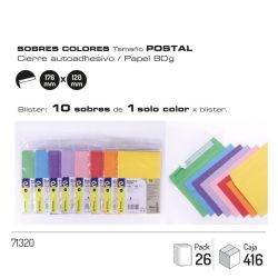 Enveloppe - 10 unités - Couleurs Format postal 71320