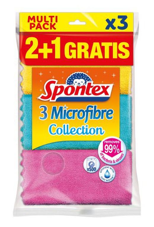 Pano de microfibra Spontex (2+1)